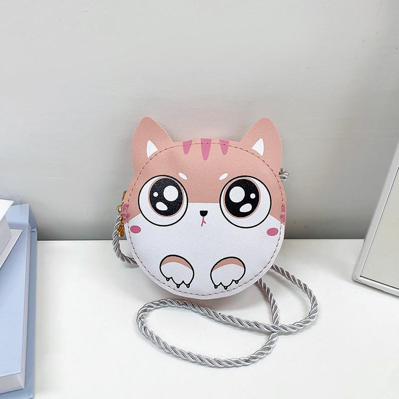 Cute Design Kitty Pu Shoulder Bag For Toddler Girls Stylish And Durable Accessory Everyday