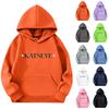 Girls' Fashion Long-Sleeve Hooded Sweatshirt with Print and Pockets