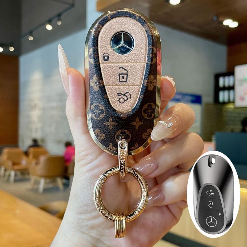 High-Grade Full Coverage Key Case with Exquisite Buckle for Mercedes CLS C-Class B-Class CLA EQB EQA GLE GLC.
