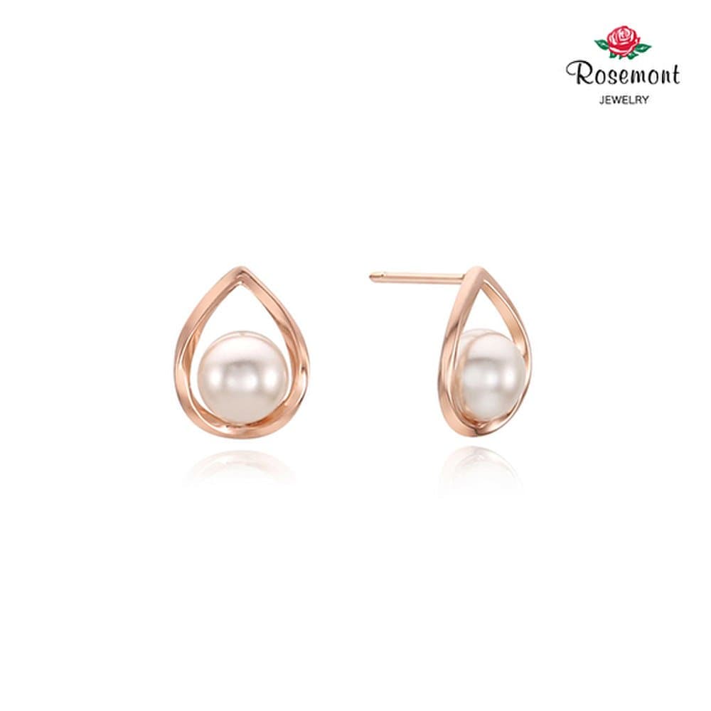 [Rosemont] Silver Pearl Earrings Rc0043