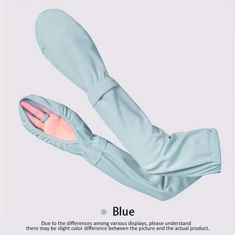 

Женские свободные рукава из ледяного волокна - Дышащие быстросохнущие эластичные перчатки для вождения на лето, защита от солнца для активного отдыха, однотонный дизайн One-size синий