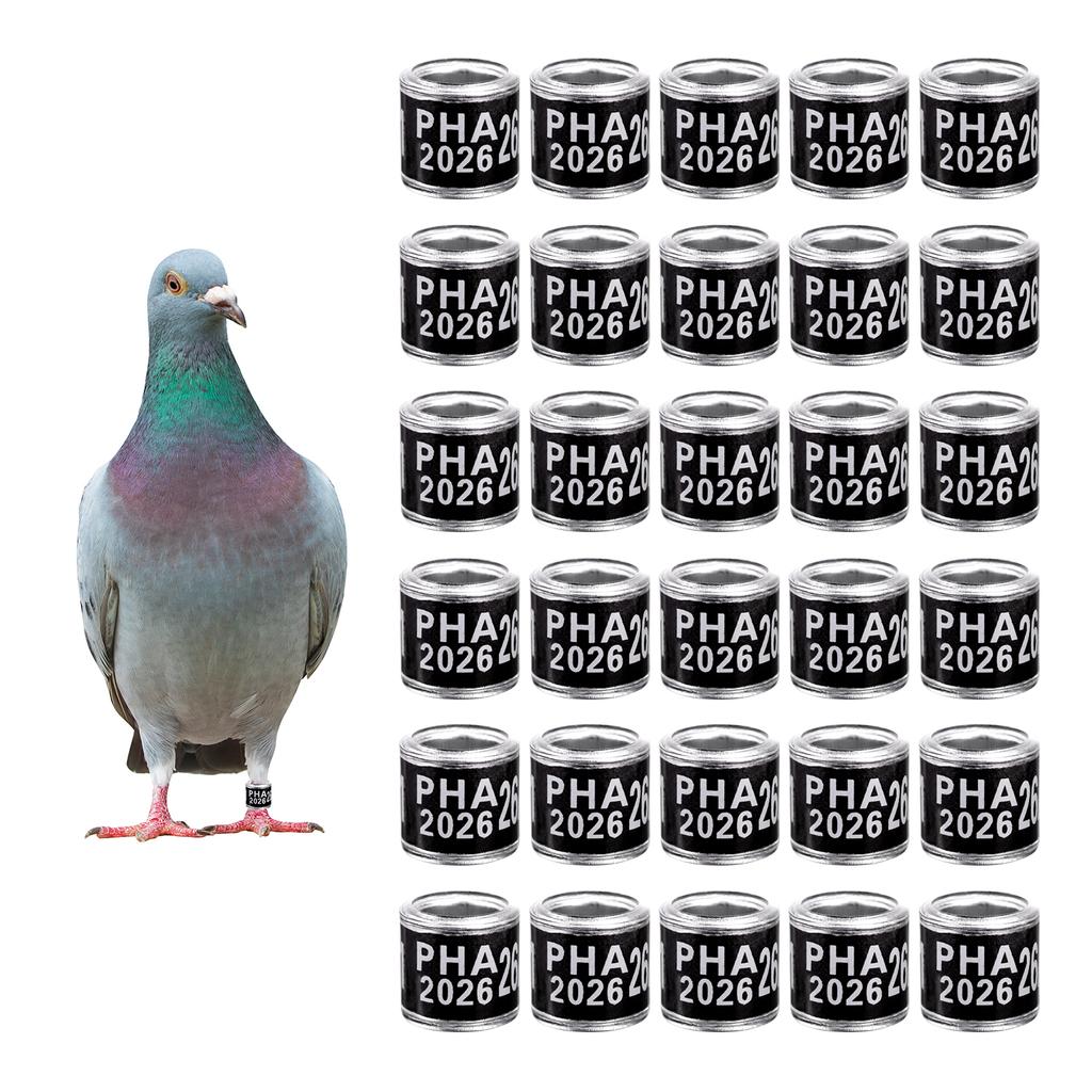 PHA 2026 Pigeon Foot Rings Inner Diameter 8mm Aluminum Plastic Bird Parrot Quail Leg Rings with Number Multi-colors 1 Pack/50Pcs