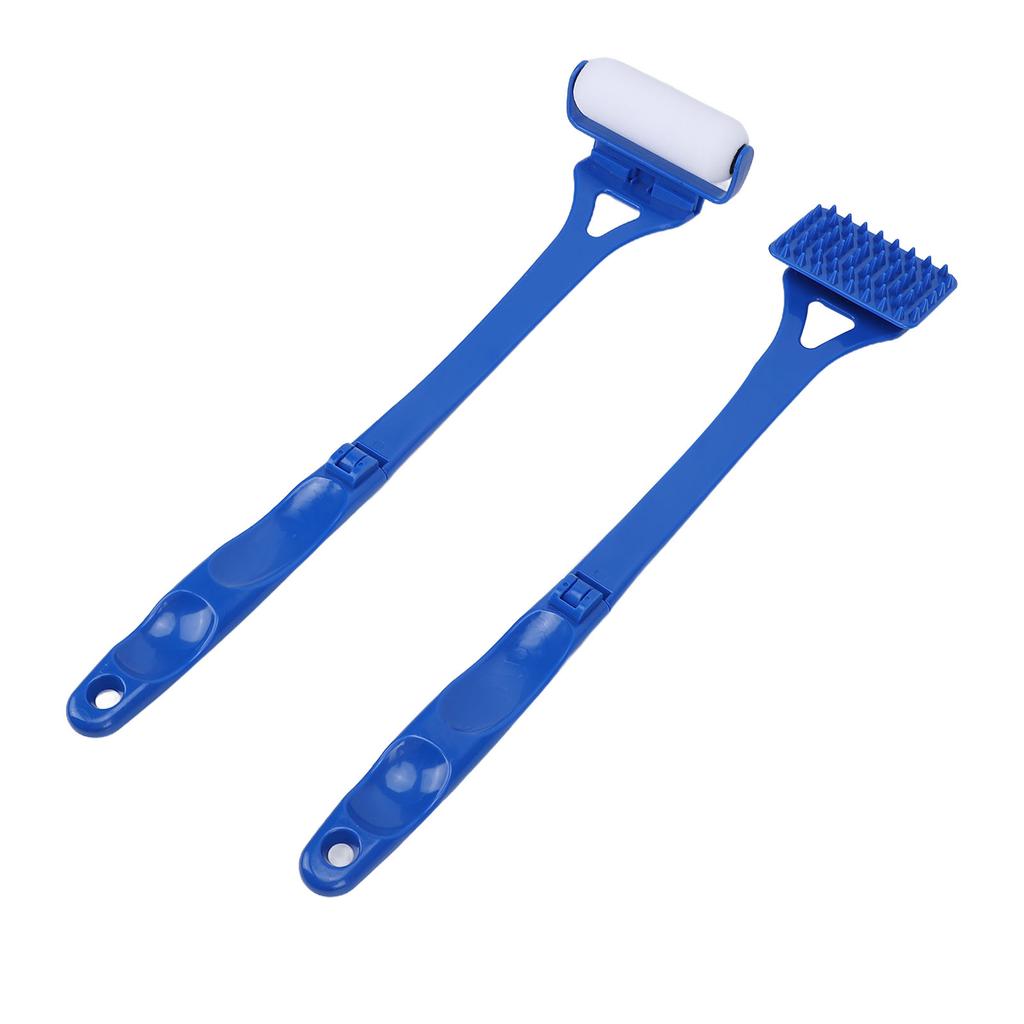 Foldable   Handle Back Lotion Applicator Roller Back Scratcher Set Multifunctional Sunscreen Self Tanner Application Roller Blue