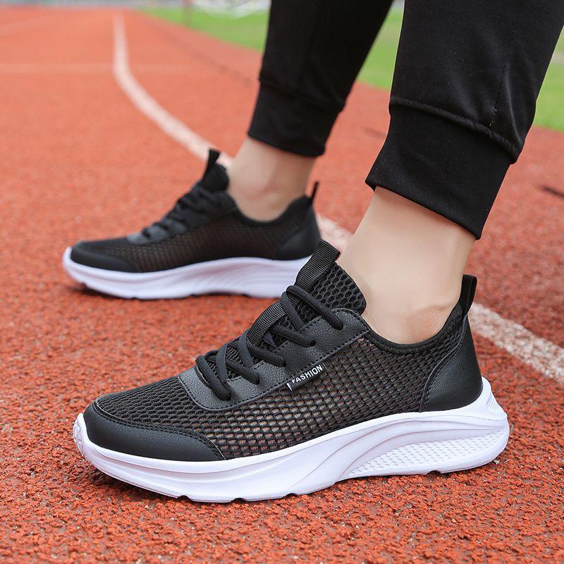 Breathable Running Sports Shoes for Men Hollow Mesh Upper Man Casual Sneaker Simple Trend 2025 Outdoor Jogging Shoe in Promotion