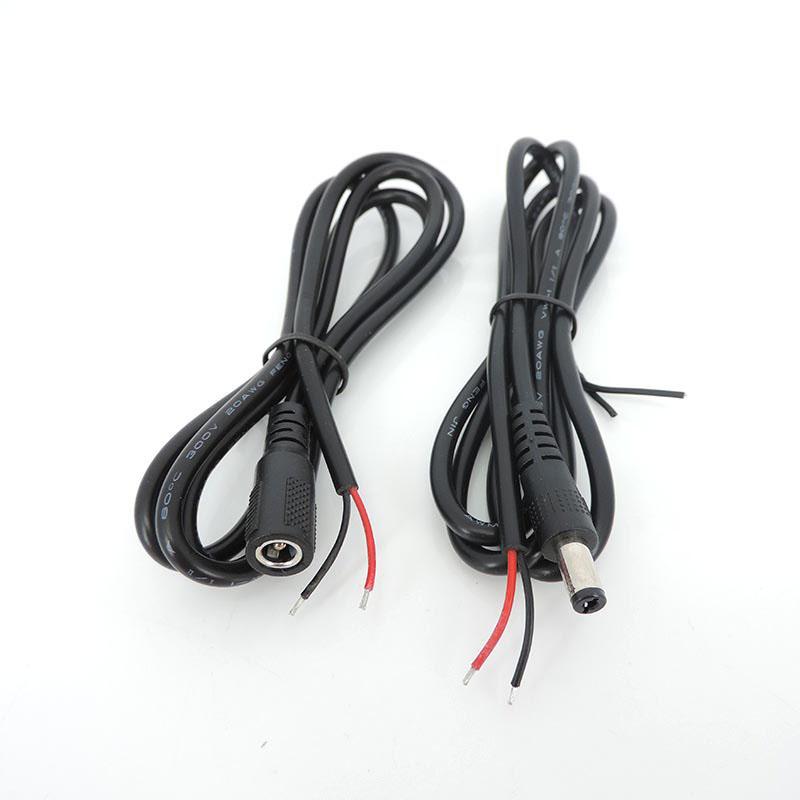 1m DC Male Female Power Supply Pigtail Extend Cable 5.5x2.1mm 20 AWG 5A Jack Cord Connector For CCTV Camera Moniter Solar Panel