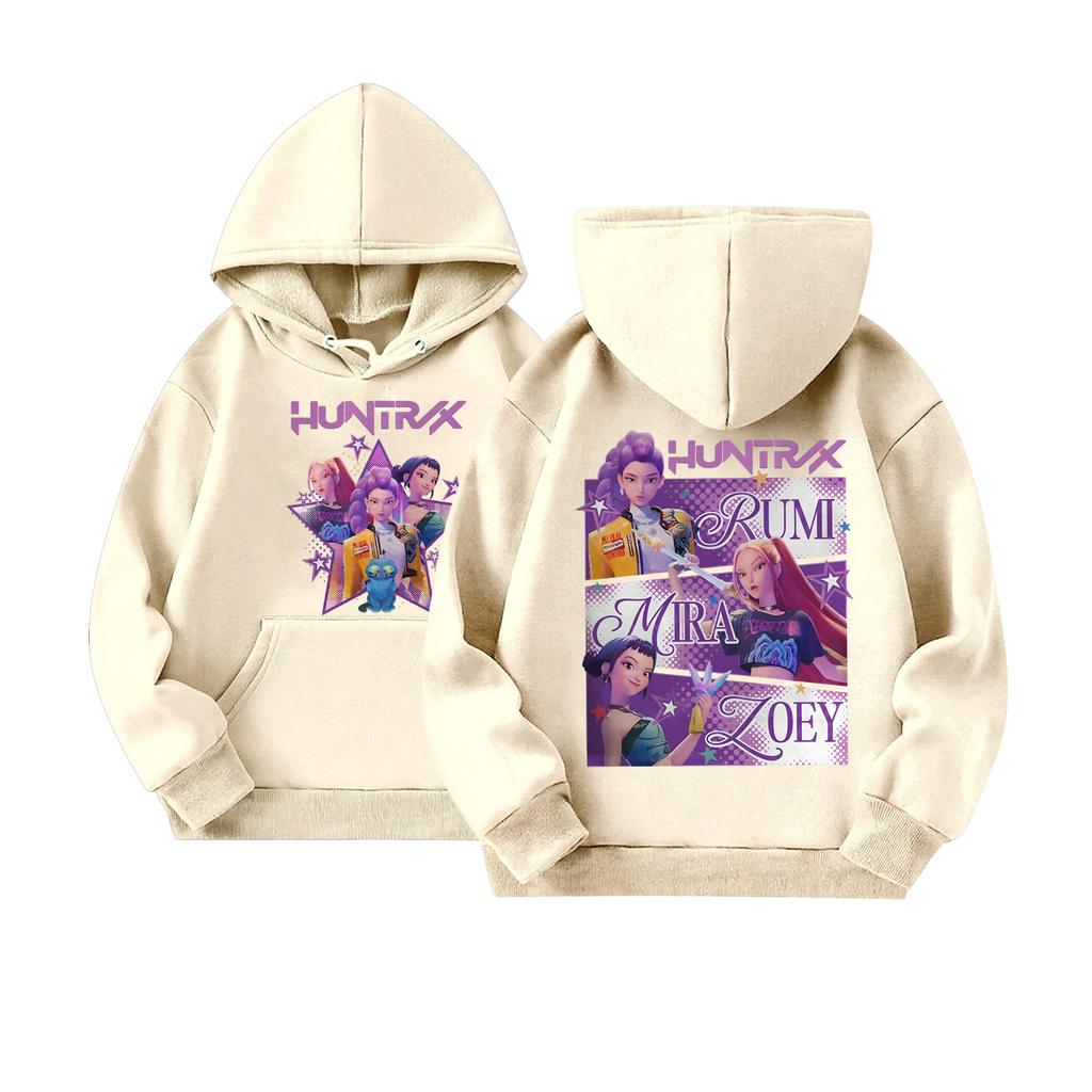 Dětská ležérní mikina s kulatým výstřihem a potiskem, s dlouhým rukávem a kapucí