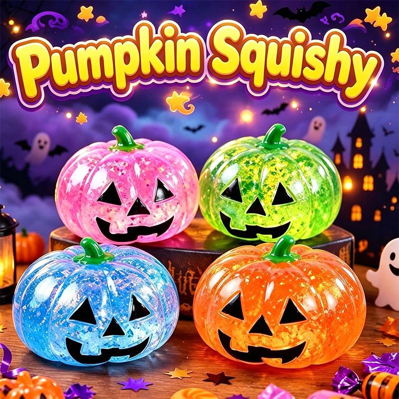 Kürbis Squishy Spielzeug Anti-Stress Sensorisches Fidget Spielzeug Weicher Malzzucker Stressball Langsam-Rückprall Entspannungsspielzeug Halloween Geschenke