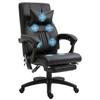 Manager Office Chair Massaging Integrated Footrest + Headrest Reclining Backrest Adjustable Height 68 X 79 X 104-112 Cm Black