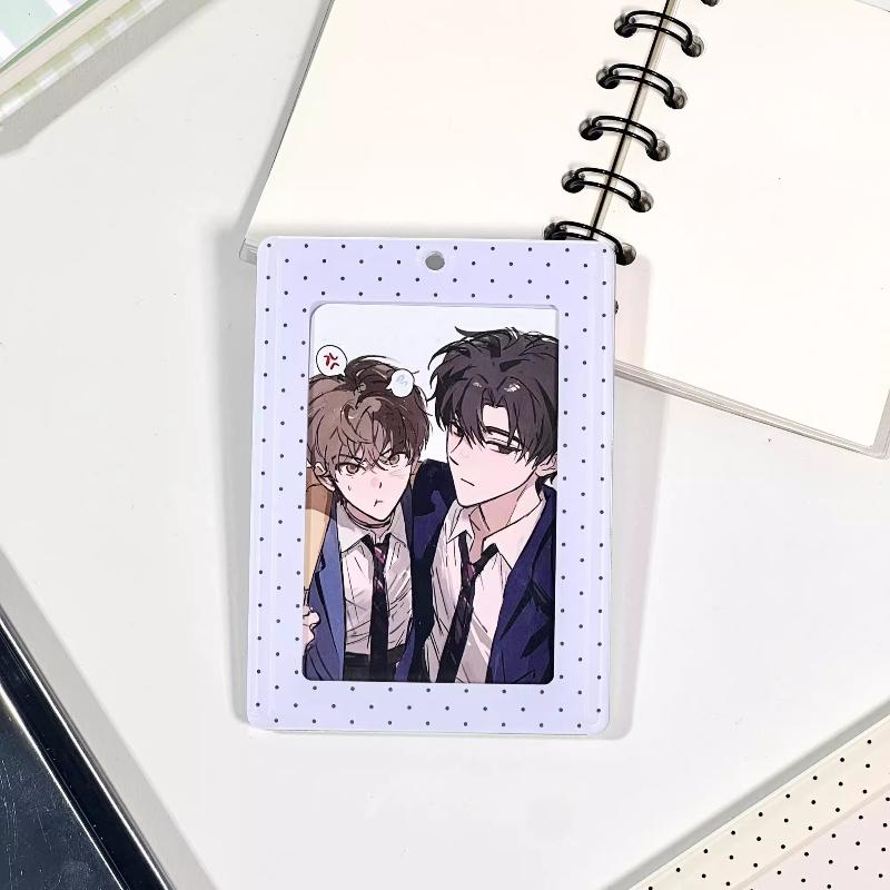 Akrylfotoram med prickar med hållare Retrostil Korthållare 3 tum Kpop Fotokort Skyddsfodral Fotokortsfickor Ny
