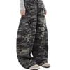 Unisex American Retro Camouflage Cargo Pants, Spring/Autumn 2024, Loose Fit, Multi-Pocket, Washed Style
