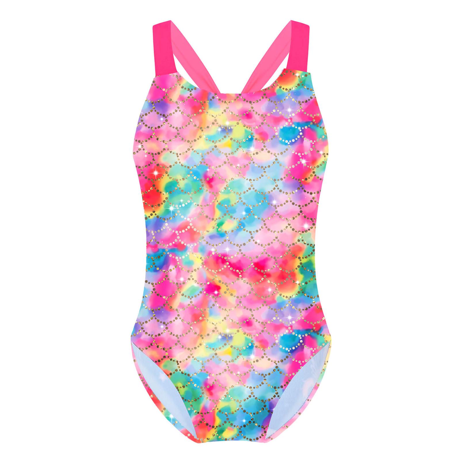 

Цільні купальники для дівчаток. Дитячі милі купальники з принтами. Купальні костюми без рукавів. Пляжний одяг. помаранчевий