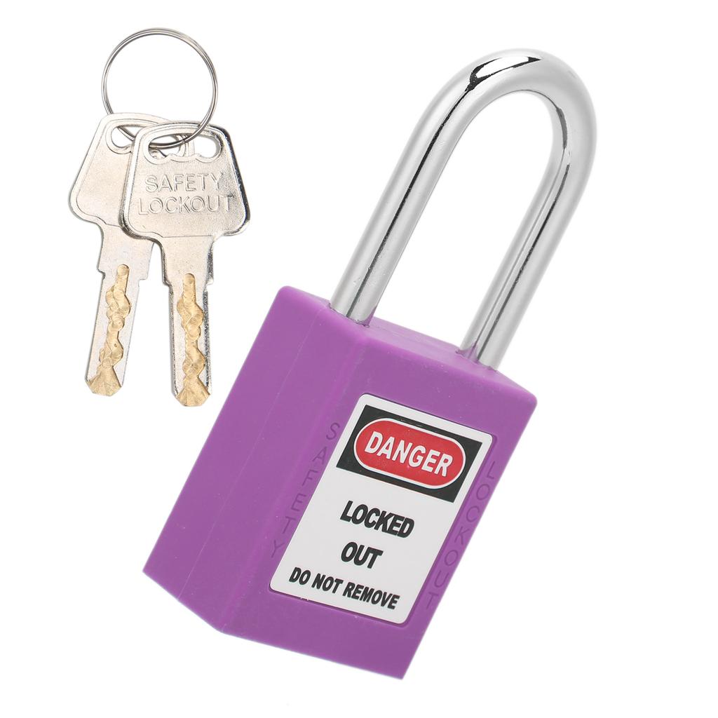 38mm   Padlock Insulating Industrial Plastic Nylon PA Steel for Chemical Electric Power Nuclear Energy(Purple )