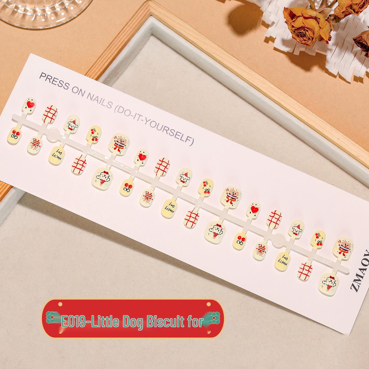 

E019 Детские наклейки для ногтей «Печенье-щенки» - 30 штук, мультяшный модный стиль, носимый набор одного размера
