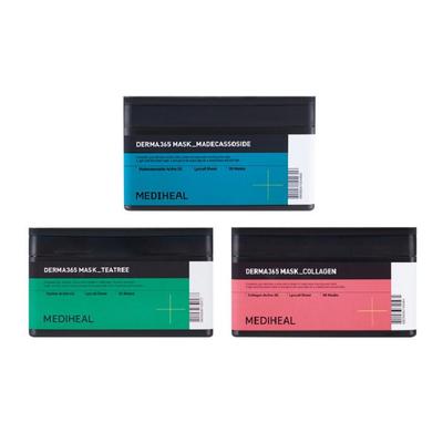 Derma 365 Mask 30 lehte (3 tüüpi) / Kollageen, Teepuuõli, Madekassosiid