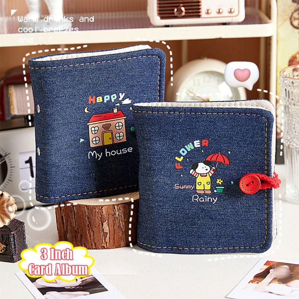 

with 20 Internal Sheets Mini Photocard Binder Denim Photocard Holder New Postcard Book B