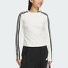 Adidas 3-Stripes Series Long Sleeve Sports Casual T-Shirt FW24 Women Tops White JW4643