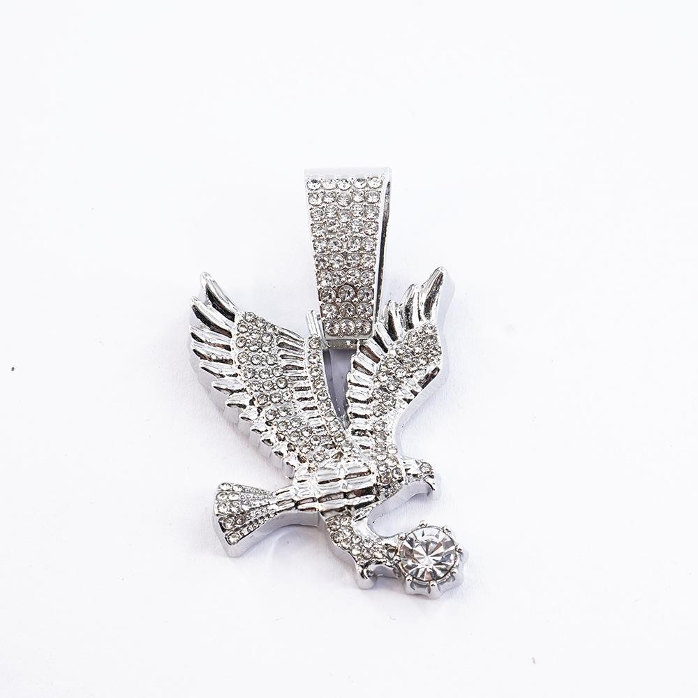 Hip Hop Street Animal Necklace, European and American Men's Cuban Chain Decoration, Personalized Alloy Eagle Pendant