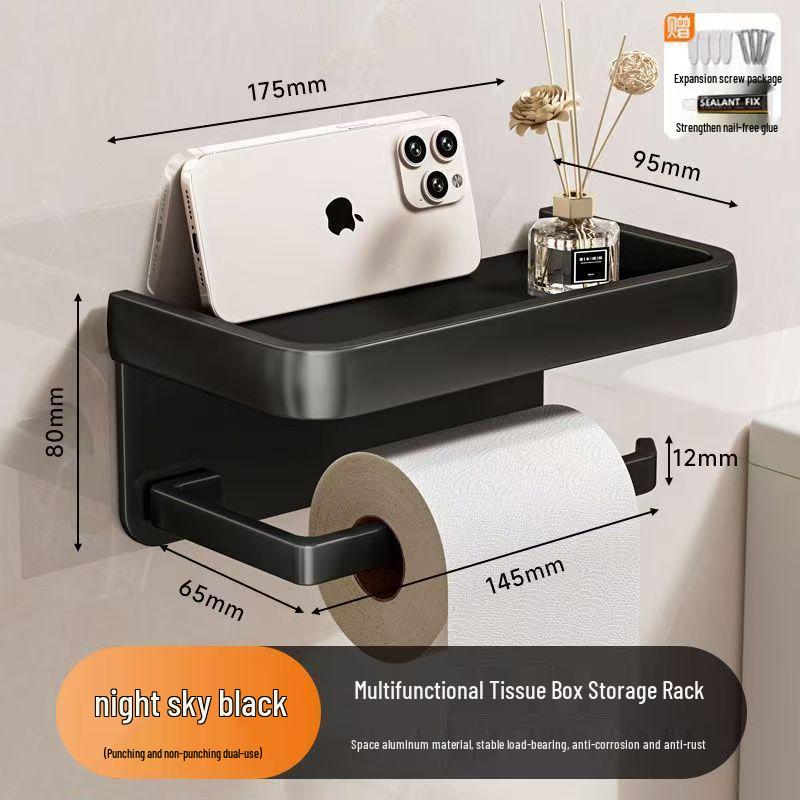 Punch-Free Bathroom Tissue and Phone Holder