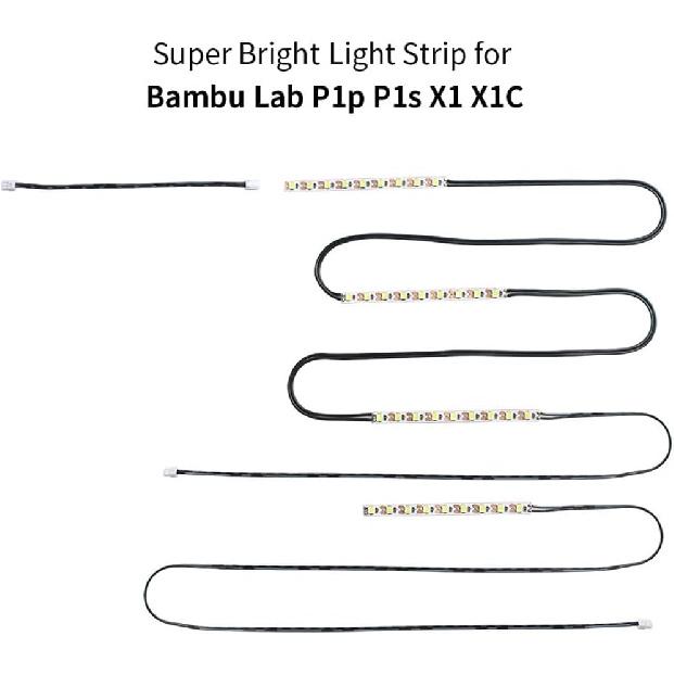 3D Printer Upgarde LED Bar Lights Strips for Bambu Lab X1/X1C Waterproof Lights Accessories 5V 12W