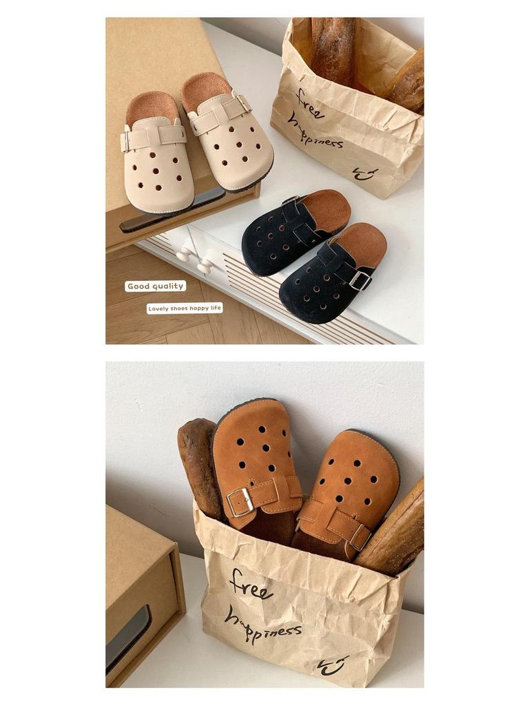 New Unisex Retro Birkenstock Slippers for Kids - Closed-Toe, Non-Slip, Casual Spring/Summer Outdoor Shoes