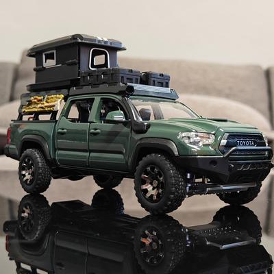 1:32 Scale Toyota Tacoma TRO Off Road Pickup Truck Alloy Diecast Travel Version Model Sound & Light Mini GT Ornament Collection