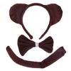 Adults Kids Plush Monkey Ear Headband Tail Tie Animal Set for Gift Birthday Party Cosplay Costume Christmas Halloween Headwear