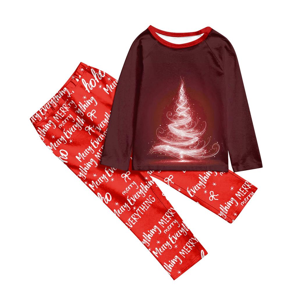 Christmas Day 3D Prints Family Matching Long Sleeve Tops+Pants Set Family Matching Sets