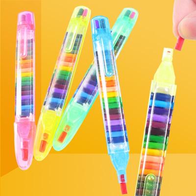 20-Color Children's DIY Oil Pastel Crayons with Replaceable Cores for Creative Art