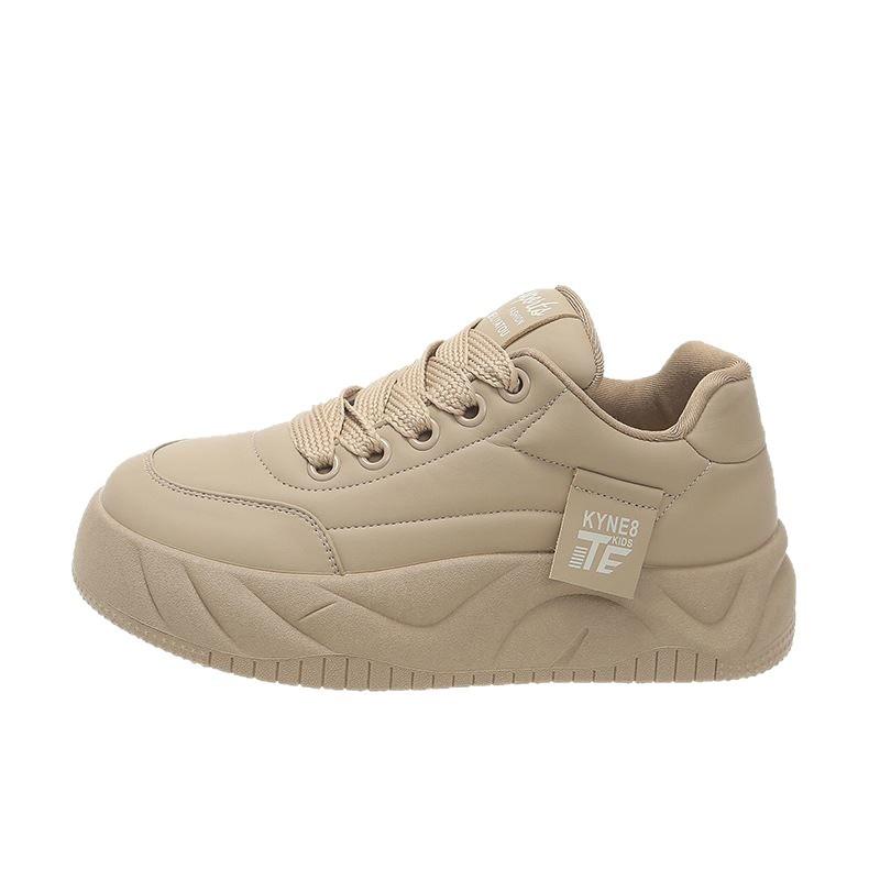 Youth trend soft sole comfortable board shoes spring new sports shoes student thick sole heightening leather surface casual shoes