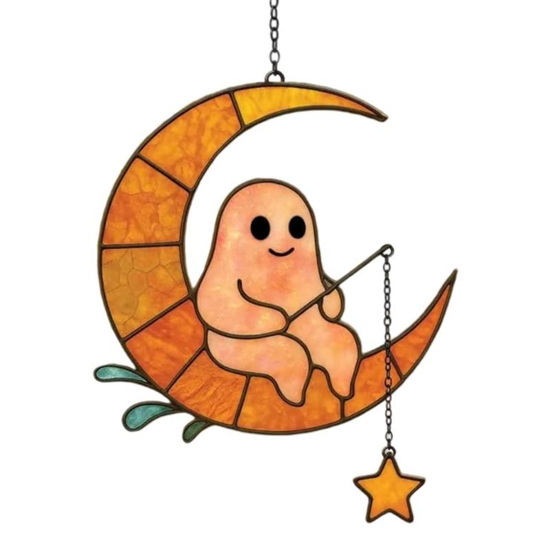 Spookys Acrylic Window Decoration Hanging Ornaments With Halloweens Themes For Indoor Outdoor Use