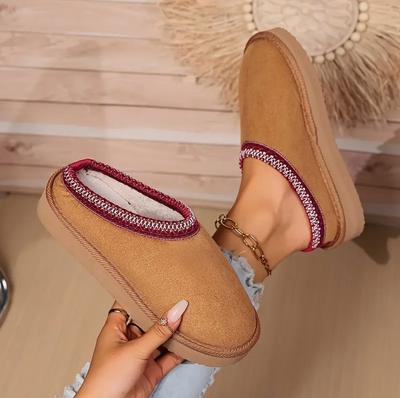 Cotton Slippers Women's Outdoor Wear Indoor Thick-soled Bag Head One Pedal Winter Non-slip Warm Comfortable Women's Snow Boots