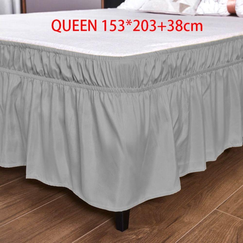 Elastic Bed Skirt Polyester Bed Side Skirt Accessories Bed Ruffles  Bedroom