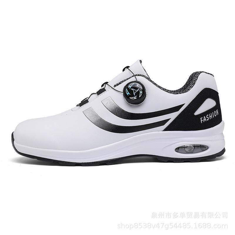 

New air cushion cushioning sneakers outdoor light and comfortable rotating button lace-free casual trendy shoes 45 білий