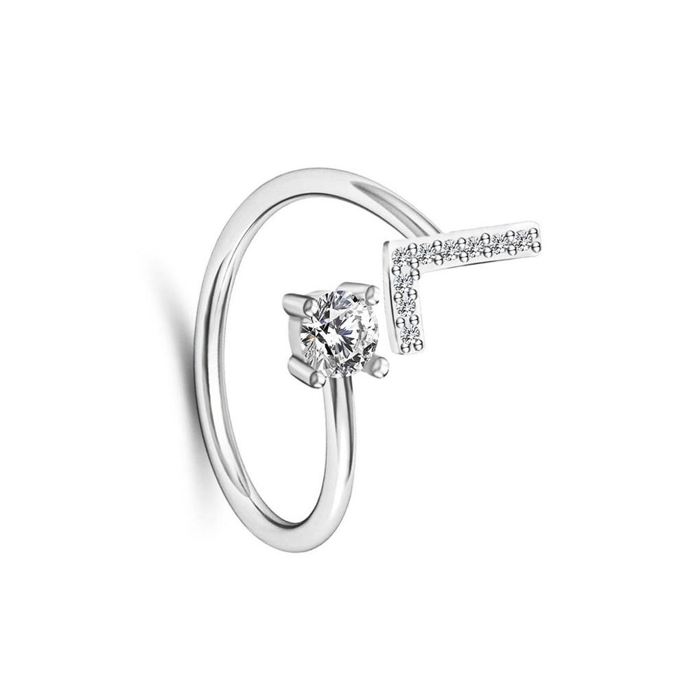 Open Romantic Letter Rings Color Adjustable Party Jewelry Gift Girl Alloy Wedding Bands Couple Friendship Accessories