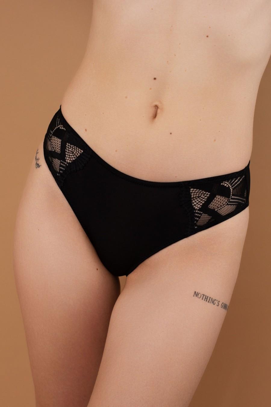 

Трусики слип brabrabra (94022) 5(XL) прозорий колір чорний