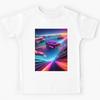 Car Synthwave, Neon, Futurist, Kids, Game, Children, Future Kids T-Shirt