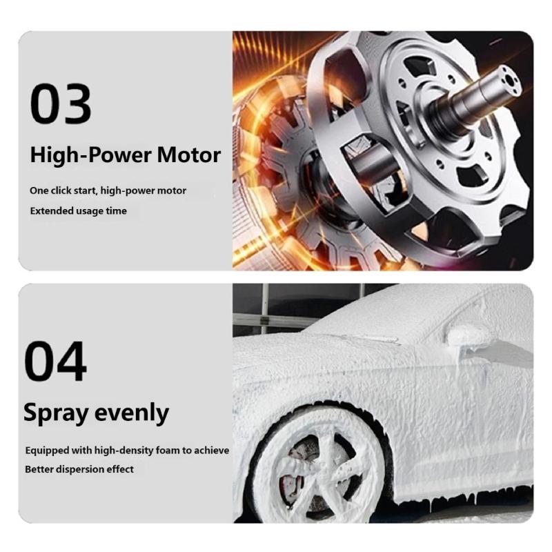 Electric Liquid Applicator For Car Washing And Home Cleaning With 2600mAh Battery And 1.7L Capacity
