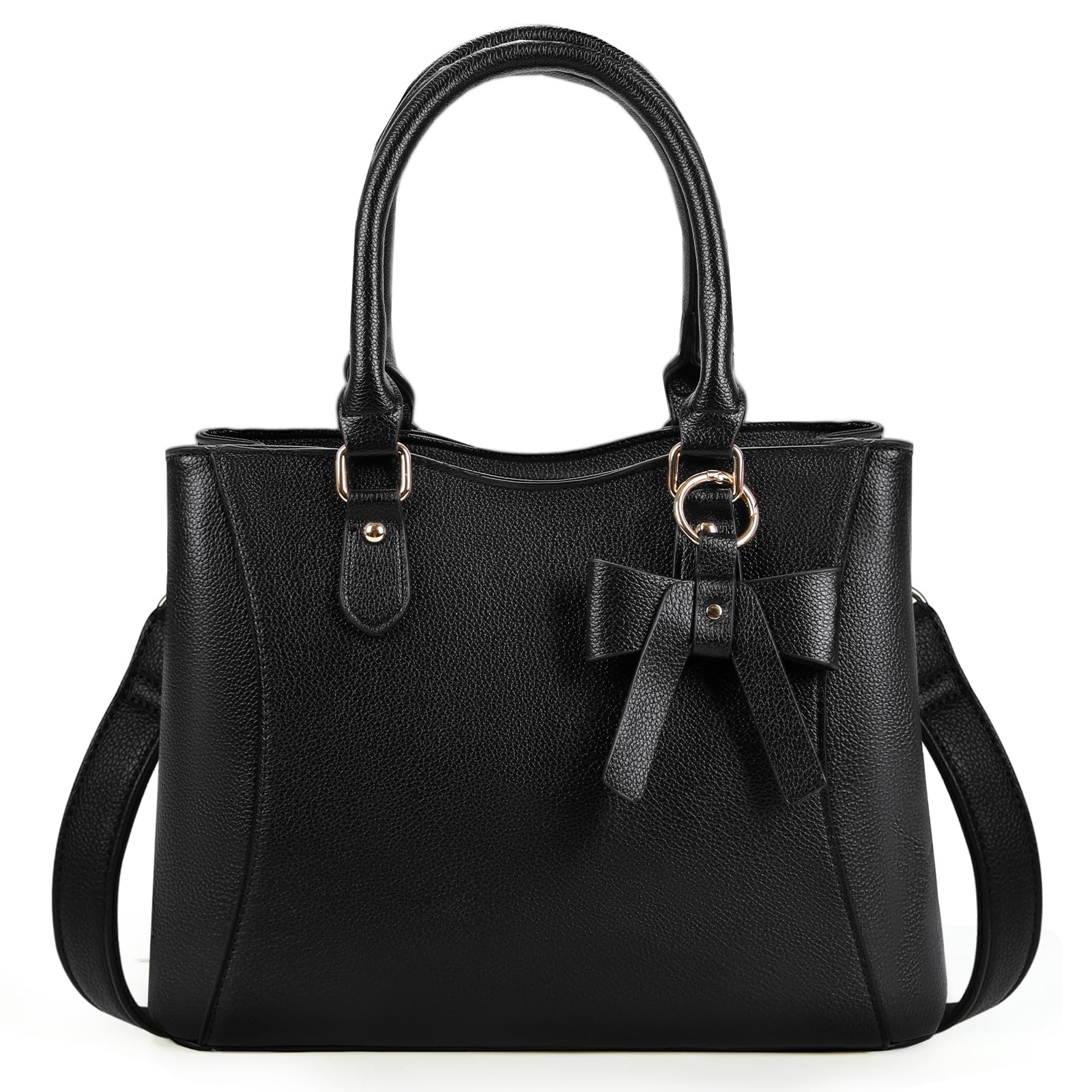 

Сумка-тоут на плечо с для выпускного черный [RAINSMORE] женская, сумка, ПУ, сумочка, молния, разделитель, 3-сторонняя, самоподдерживающаяся, высококлассный вид, чёрный