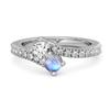 Moonstone Bypass Ring - 925 Sterling Silver