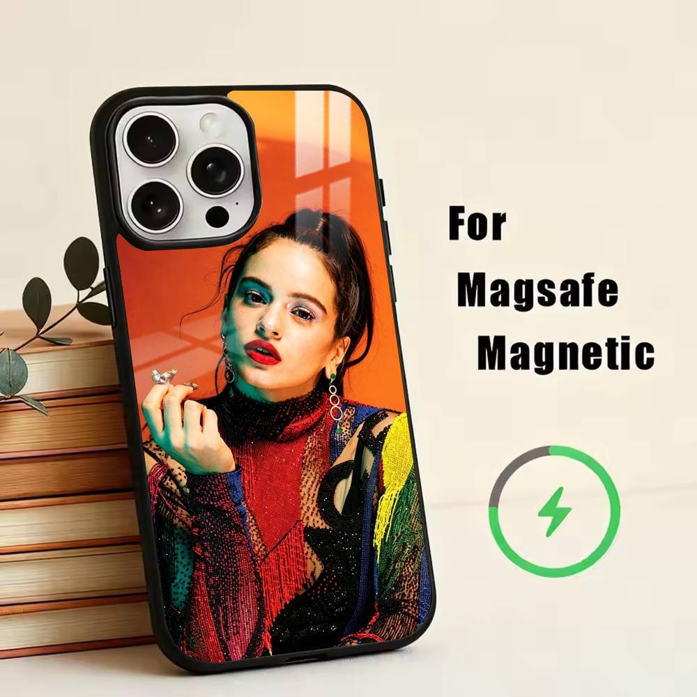 Singer R-ROSALíA Phone Case For iPhone17,16,15,14,13,12,11 Plus,Pro Magnetic For Magsafe Wireless Charging