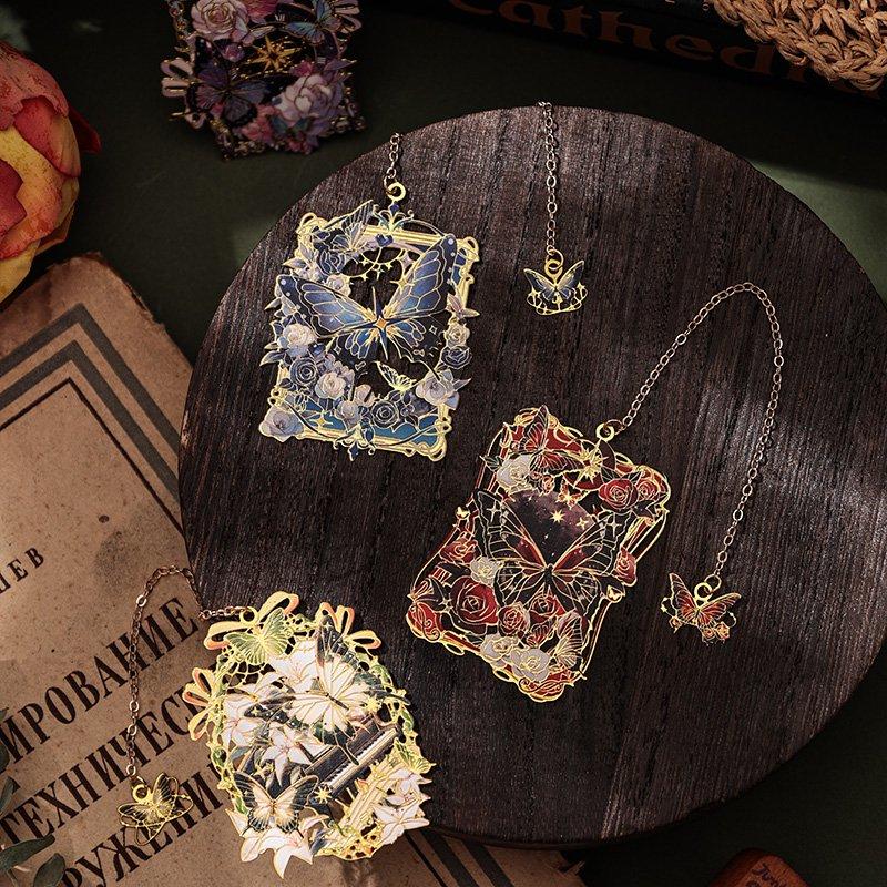 Hollow Flower Metal Bookmark Painted Book Clip Student Reading Stationery Teacher Gift Book Accessories Bookmarks for Books