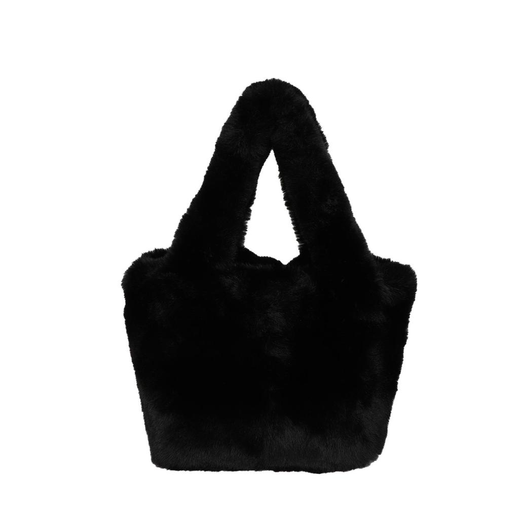 Elegant Plush Women's Handbag: Trendy, Fashionable, Versatile Autumn/Winter Bucket Bag