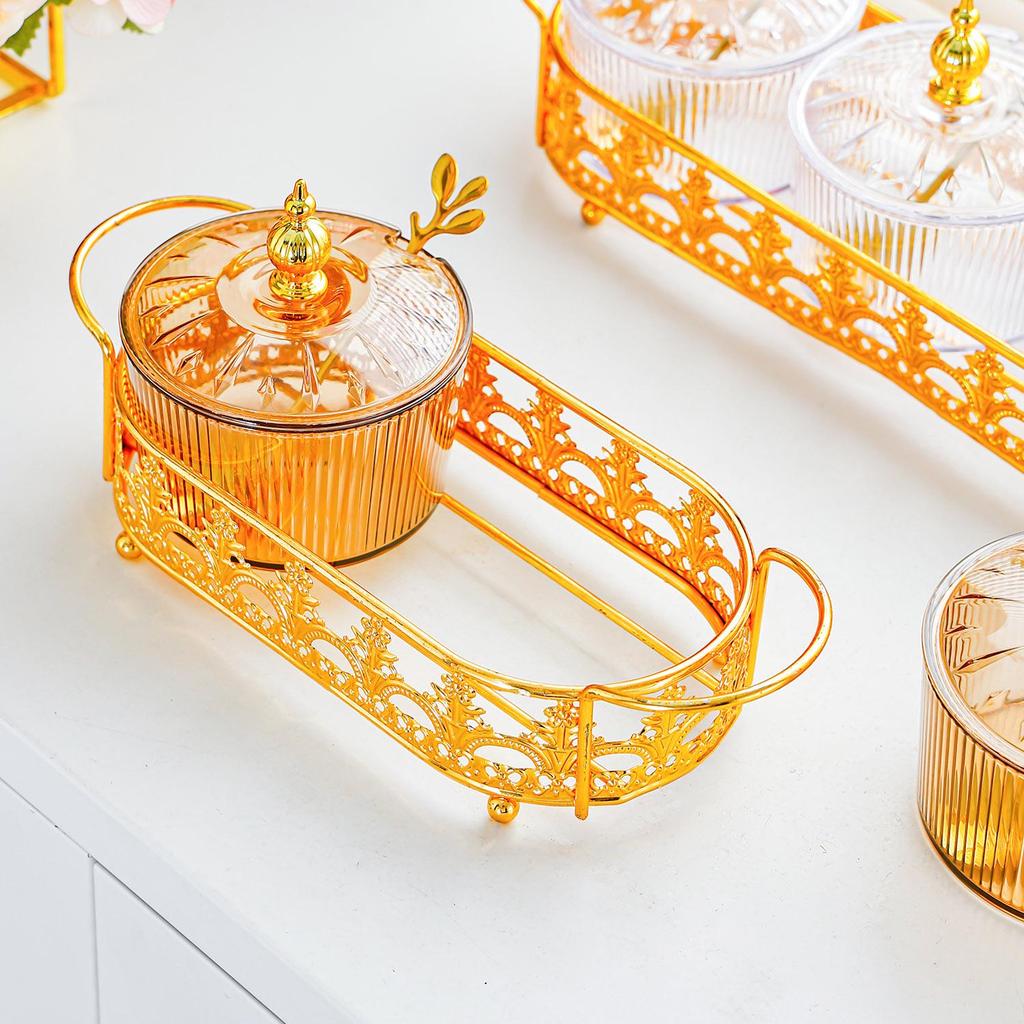 Multi-Functional Snack and Candy Plate with Spoon, Perfect for Living Room Coffee Tables - Ideal for Fruit, Dried Fruit, and Tea Snacks.
