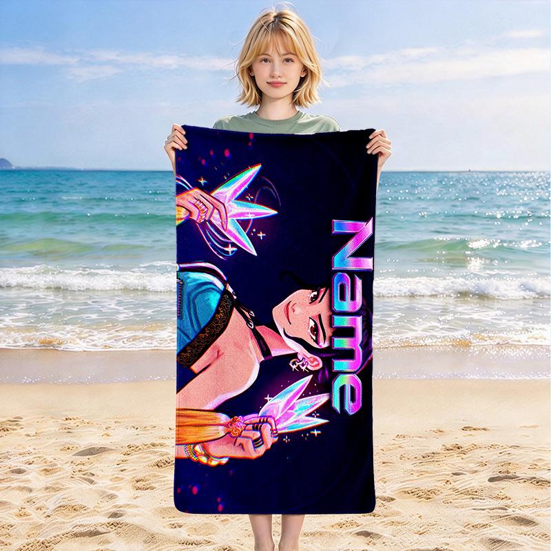 Custom Name Fantasy Name Stylish Printed Beach Towel,a Quick-drying, Absorbent Mat Suitable for the Beach, Pool, Gym, and Travel Fans Gift