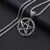 New Korean Style Fashionable Versatile Pentagram Pendant Necklace with Hollowed Out Moon Pentagram