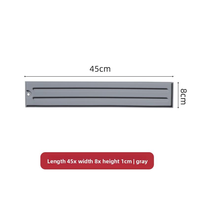 Silicone narrow lid storage pad, countertop non-slip pad, cutting board storage drain pad, kitchen stove insulation pad серый