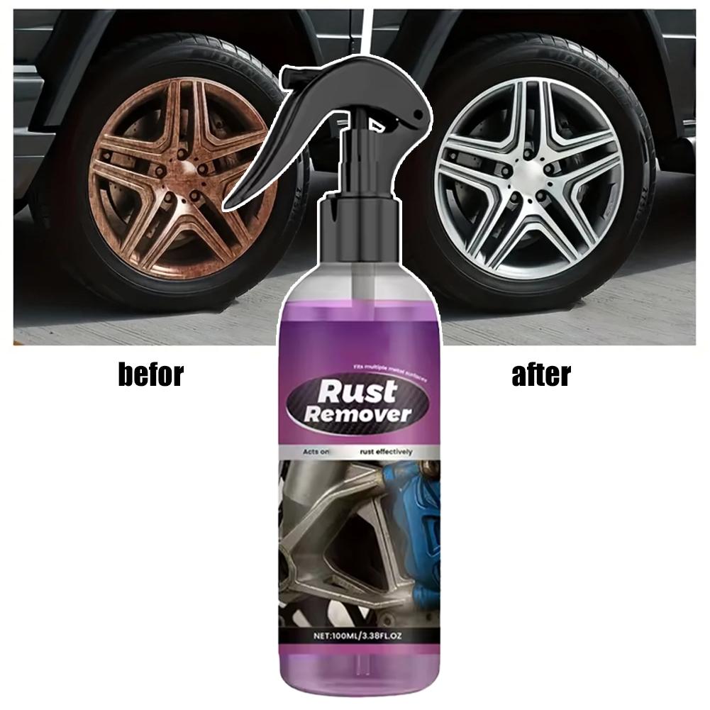 Automobile Rust Removal Spray Powerful Hub Exhaust Pipe Metal Cleaner Multi-purpose Rust Remover Effectively Removes Rust