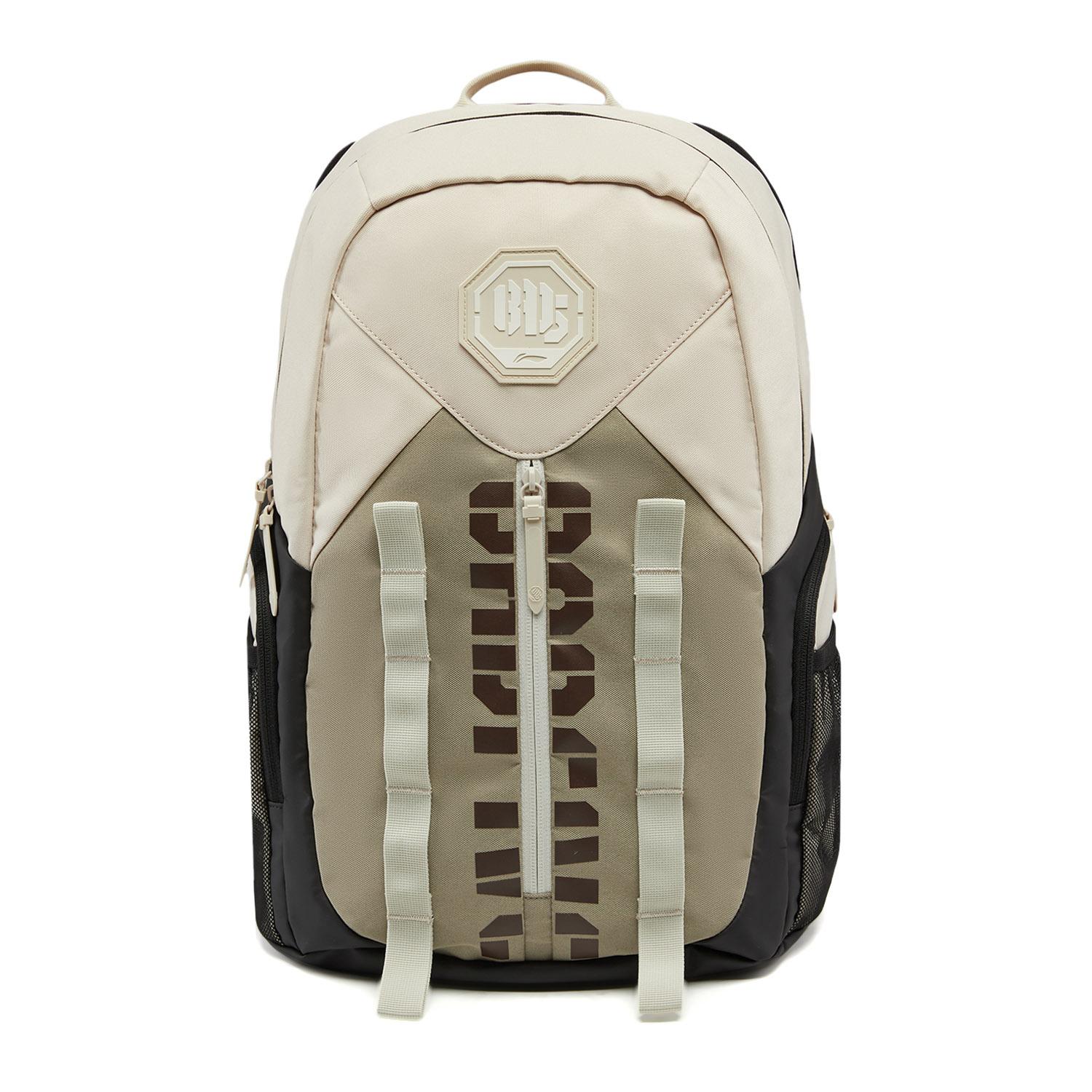 Li Ning BADFIVE Polyester Backpack Large Unisex Oyster Gray/Clam Pink Gray/Celadon ABSW221-2