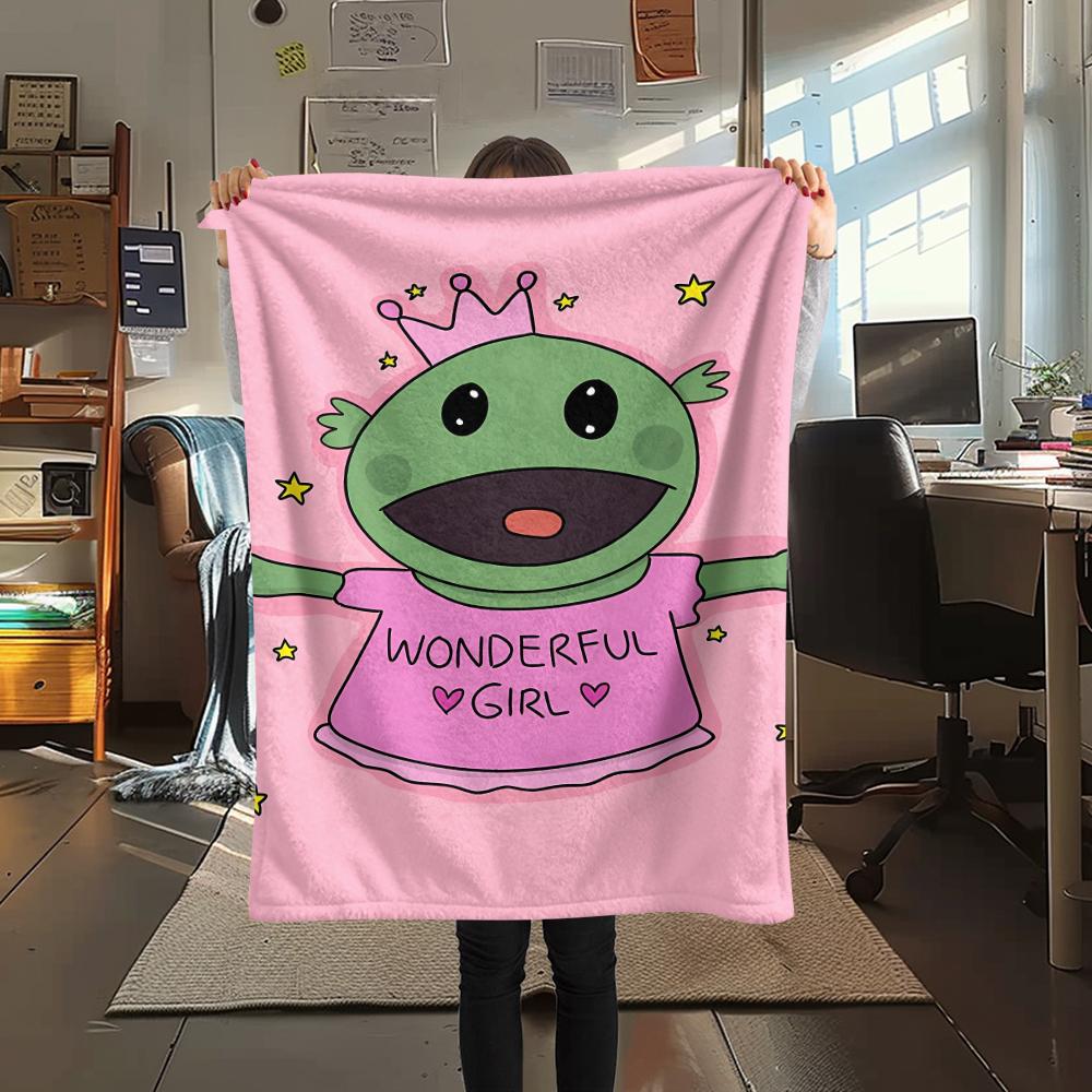 Cute cartoon characters Print Flannel Blanket,High quality Comfortable for All Seasons,Home Decor,Warmth and Comfort,Perfect for Christmas Gifts