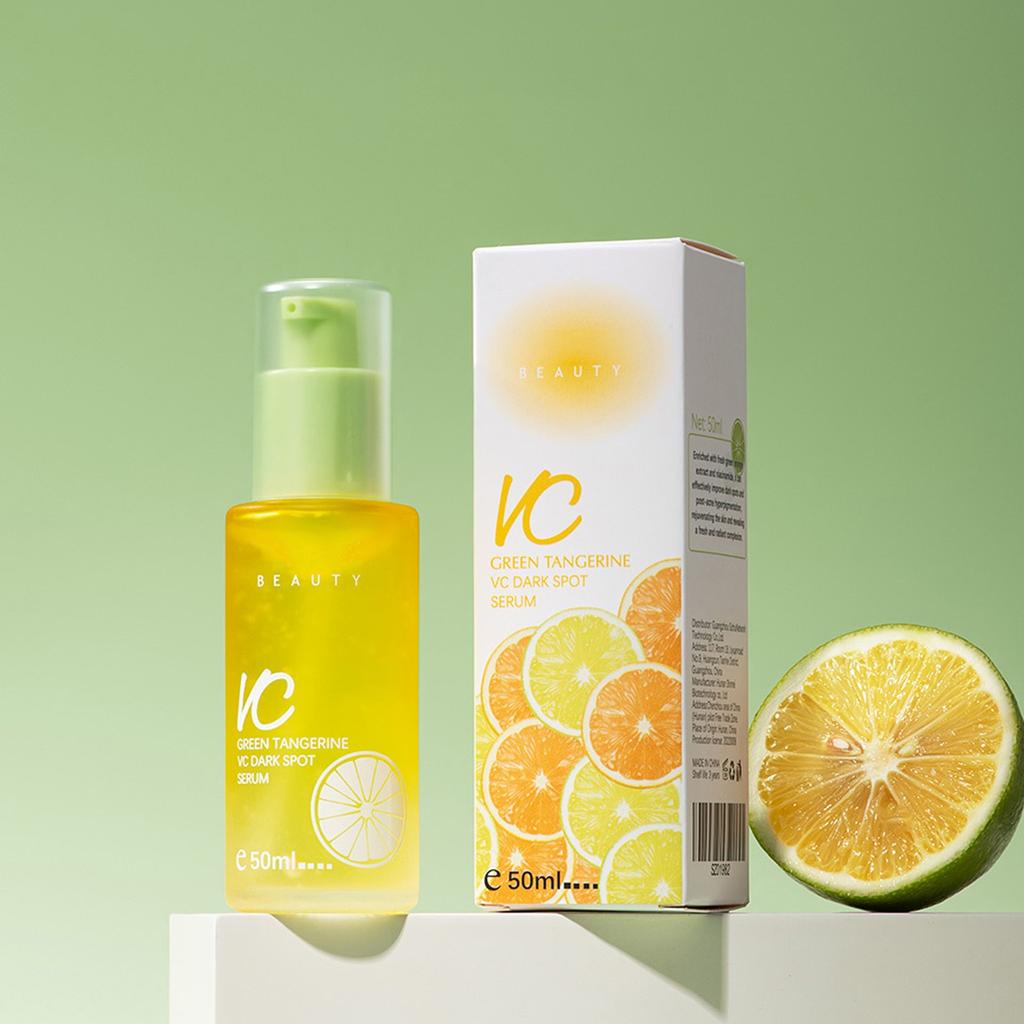 Green Tangerine VC Light Whitening Brightening Hydrate Moisturize Fade Acne Marks Orange 30ml